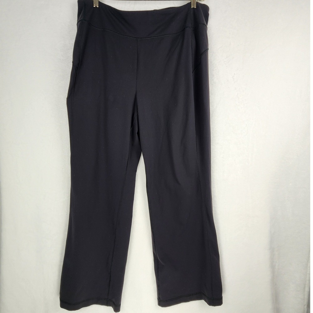 Duluth Trading NoYo Yoga Pants Womens XL Black Nylon Cargo Pocket Stretch